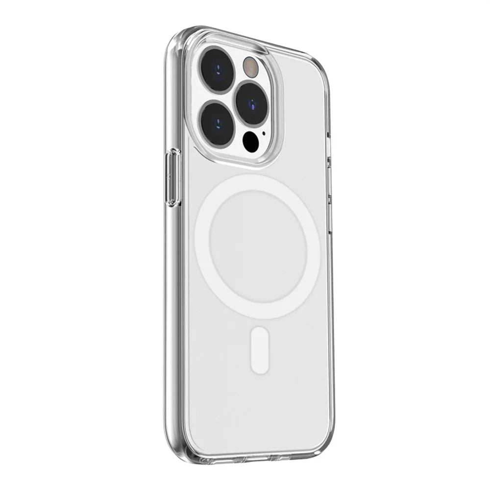 For iPhone 14 Pro Max Magnetic Case Compatible with MagSafe PC + TPU Clear Phone Cover - Transparent - 3