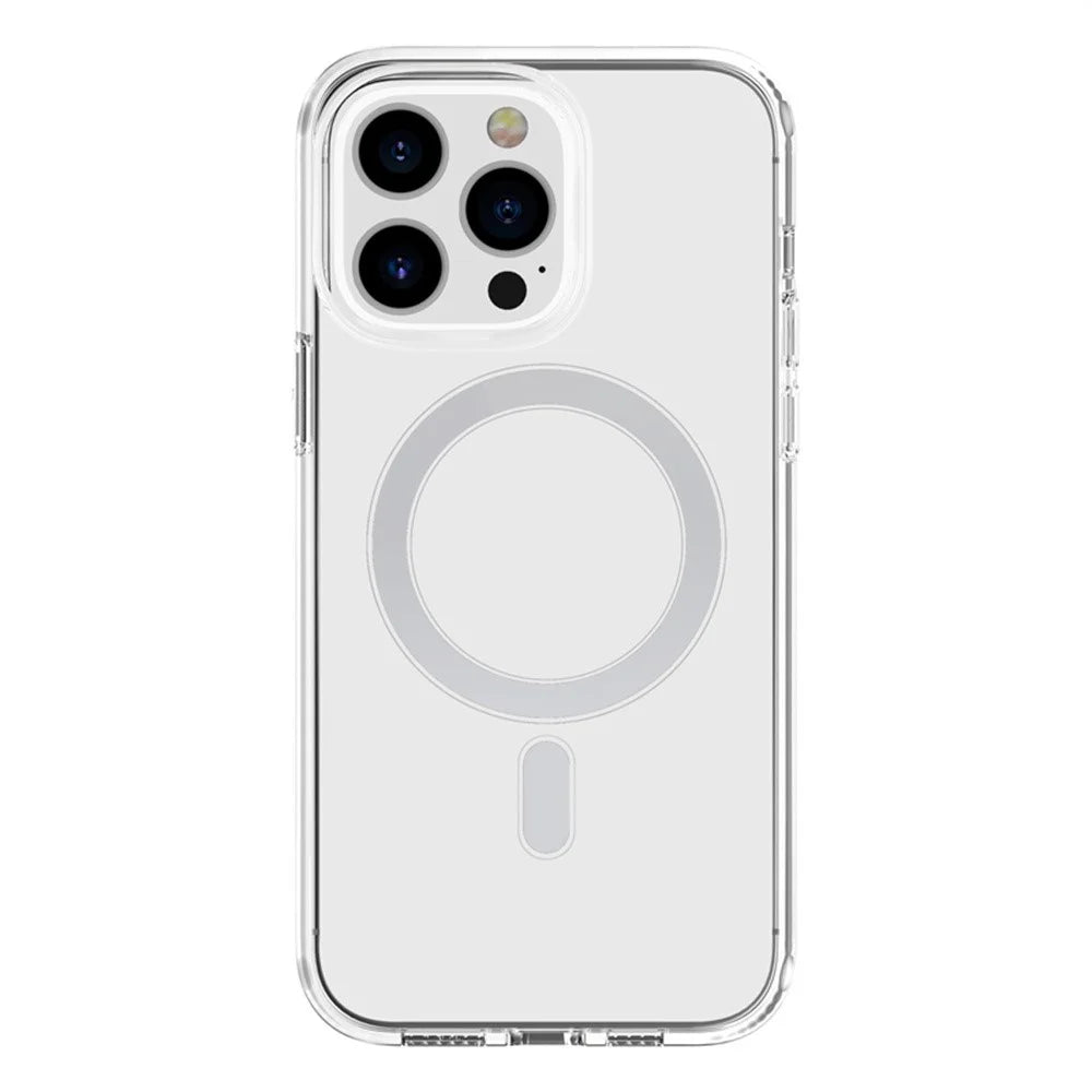 For iPhone 14 Pro Max Magnetic Case Compatible with MagSafe PC + TPU Clear Phone Cover - Transparent - 4