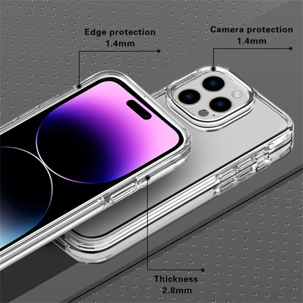 For iPhone 14 Pro Max Magnetic Case Compatible with MagSafe PC + TPU Clear Phone Cover - Transparent - 6