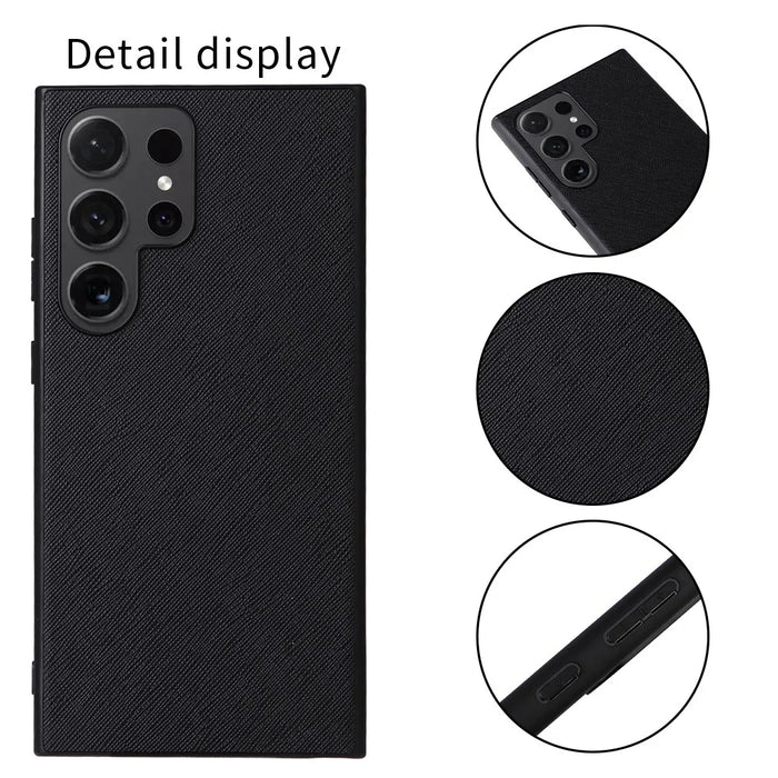 For Samsung Galaxy S25 Ultra Case PU Leather  +TPU + PC Phone Back Cover - Cross Texture - 2
