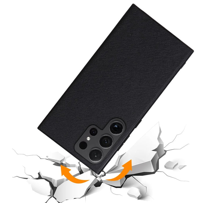 For Samsung Galaxy S25 Ultra Case PU Leather  +TPU + PC Phone Back Cover - Cross Texture - 3
