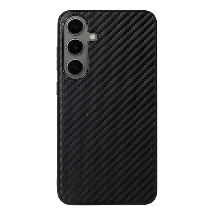 For Samsung Galaxy S25+ Case PU Leather+TPU+PC Phone Back Cover - Carbon Fiber Texture - 1
