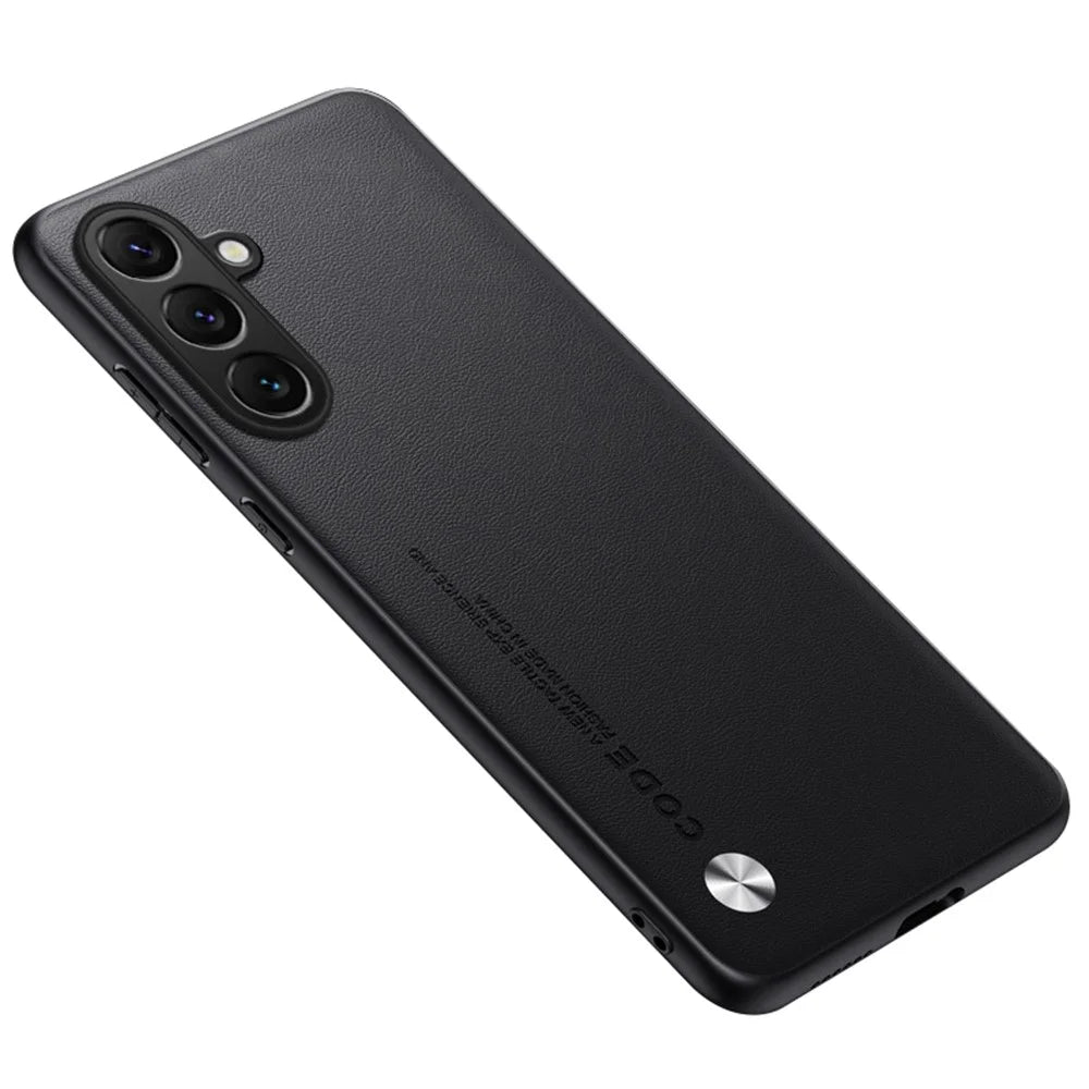 For Samsung Galaxy A36 5G Case Anti Drop TPU + PU Leather Texture Phone Protective Cover - Black - 1