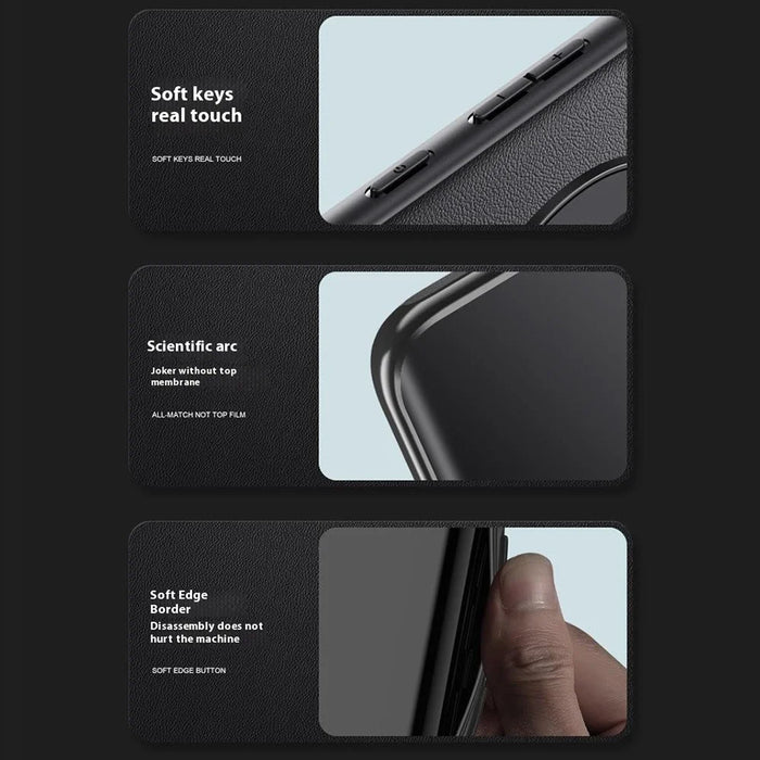 For Samsung Galaxy A36 5G Case Anti Drop TPU + PU Leather Texture Phone Protective Cover - Black - 6