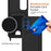 For Samsung Galaxy M14 4G Liquid Silicone Case with Card Holder and Lanyard Back Phone Cover - Black - 4