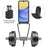 For Samsung Galaxy M14 4G Liquid Silicone Case with Card Holder and Lanyard Back Phone Cover - Black - 6