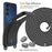 For Samsung Galaxy M14 4G Liquid Silicone Case with Card Holder and Lanyard Back Phone Cover - Black - 7