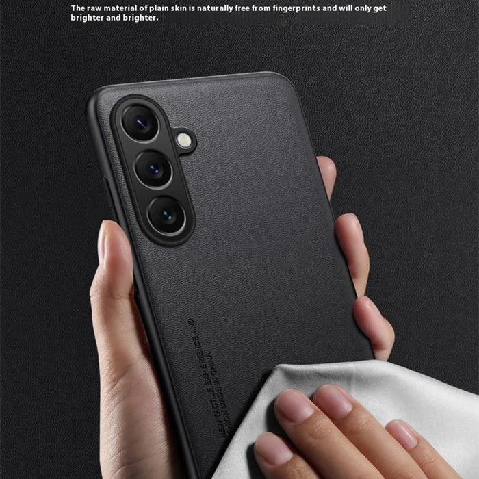 For Samsung Galaxy S25+ Case Anti Drop TPU + PU Leather Texture Phone Protective Cover - Black - 7