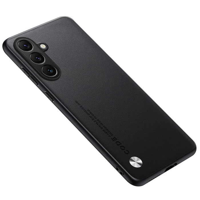 For Samsung Galaxy A35 5G Case Anti Drop TPU + PU Leather Texture Phone Protective Cover - Black - 1