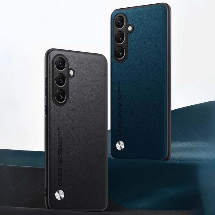 For Samsung Galaxy A55 5G Case Anti Drop TPU + PU Leather Texture Phone Protective Cover - Black - 2