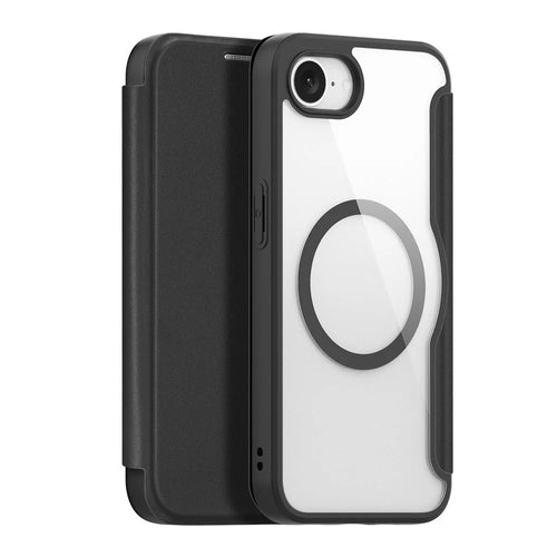 DUX DUCIS For iPhone 17e / 16e Leather Case  Skin X Pro Series Flip Cover Compatible with MagSafe - Black - 1