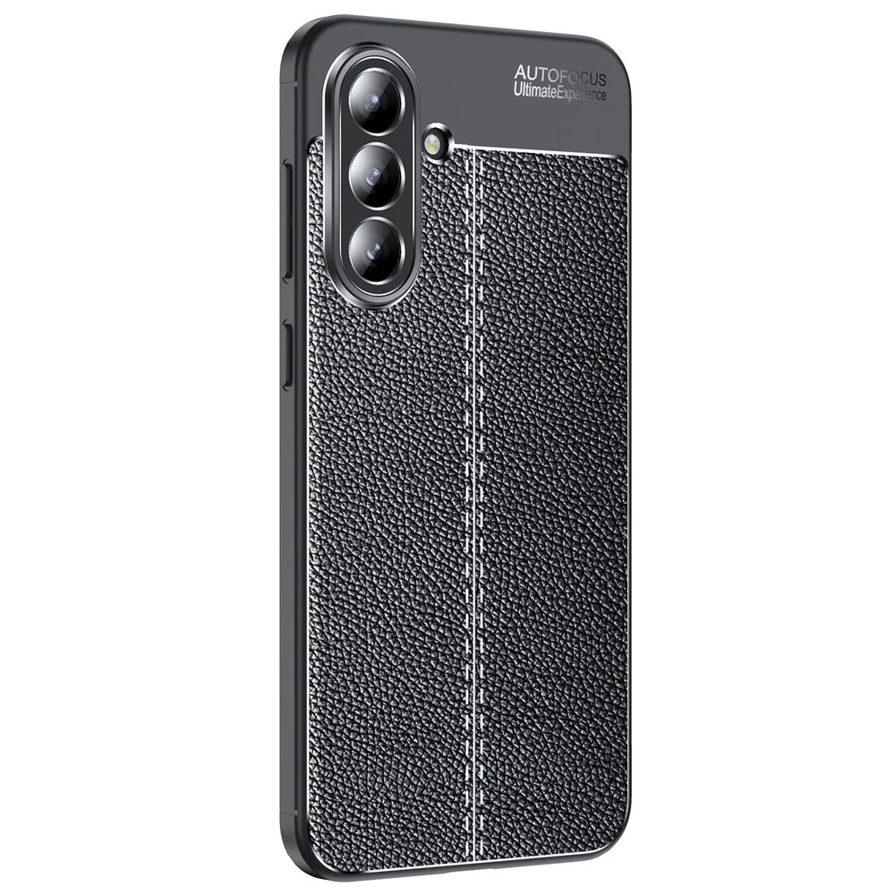 For Samsung Galaxy A56 5G Case Litchi Texture TPU Flexible Phone Cover, Black - 2