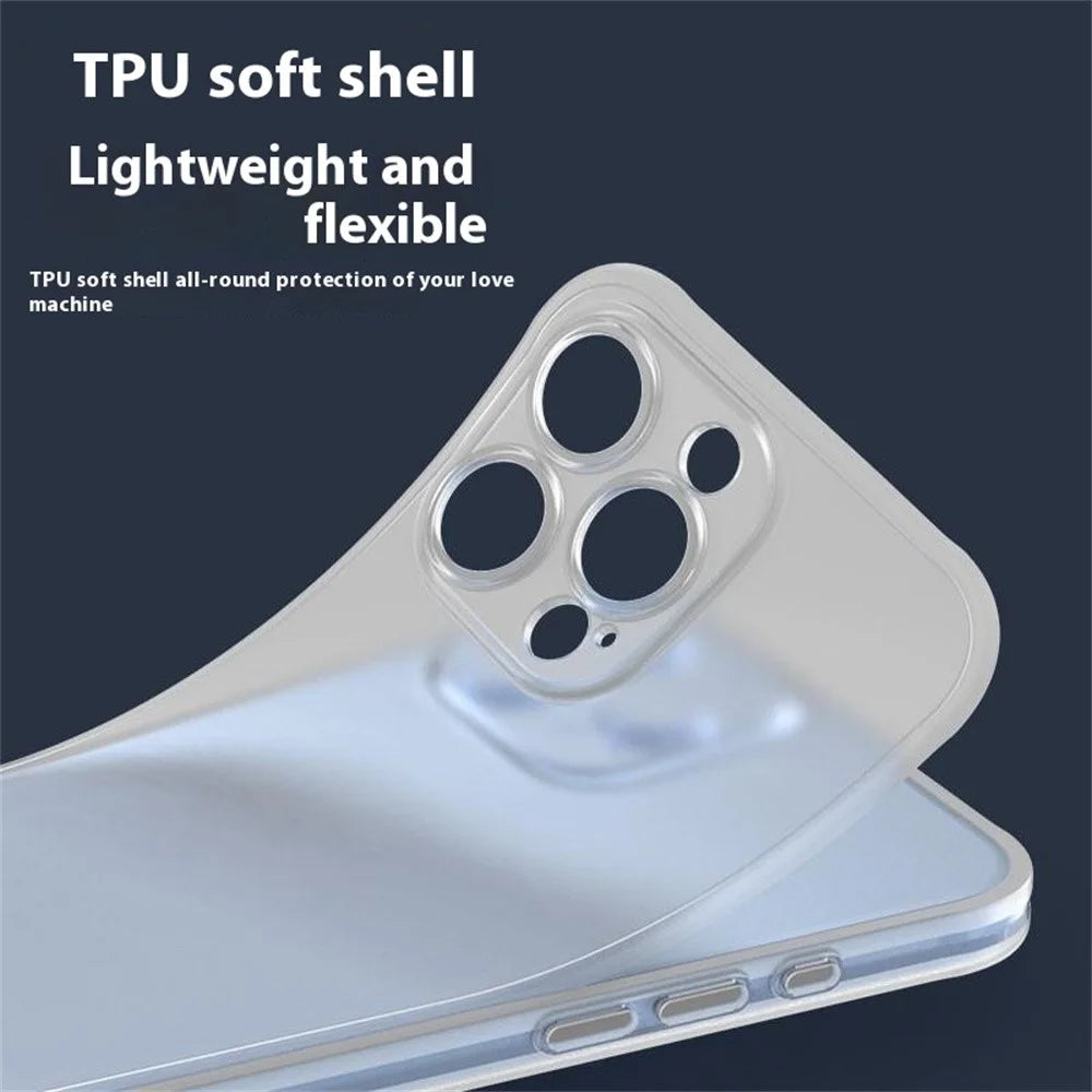 Q.COO For iPhone 16 Pro Case Drop Protection TPU Protective Phone Back Cover - Transparent - 6