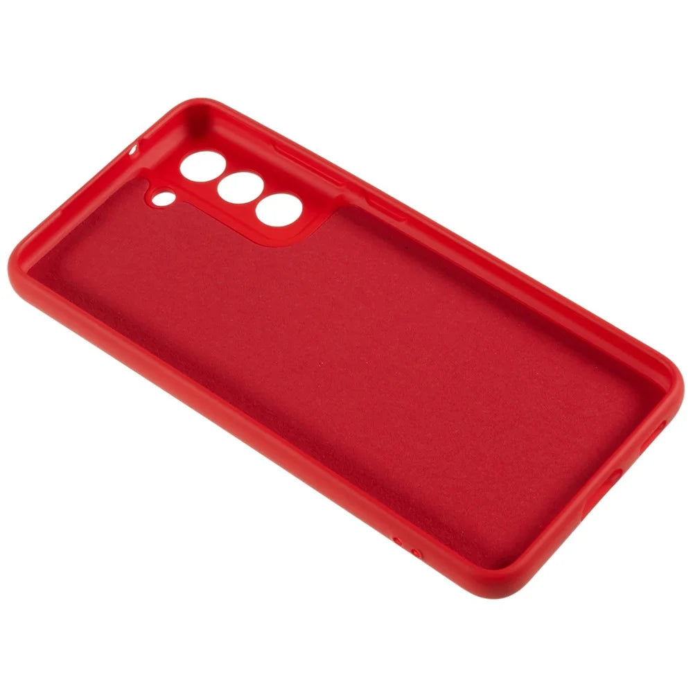 2.0mm Slim Phone Case for Samsung Galaxy S22 5G Protective TPU Cover Arc Edge Phone Back Case - Red - 6