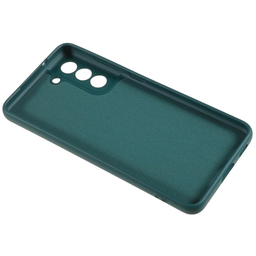 2.0mm Slim Phone Case for Samsung Galaxy S21 4G / 5G Shockproof Case Arc Edge Anti-Drop TPU Phone Cover - Midnight Green - 6
