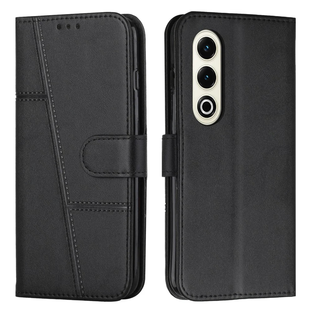 For itel S25 4G Case Leather Stand Protective Phone Cover - Black - 1