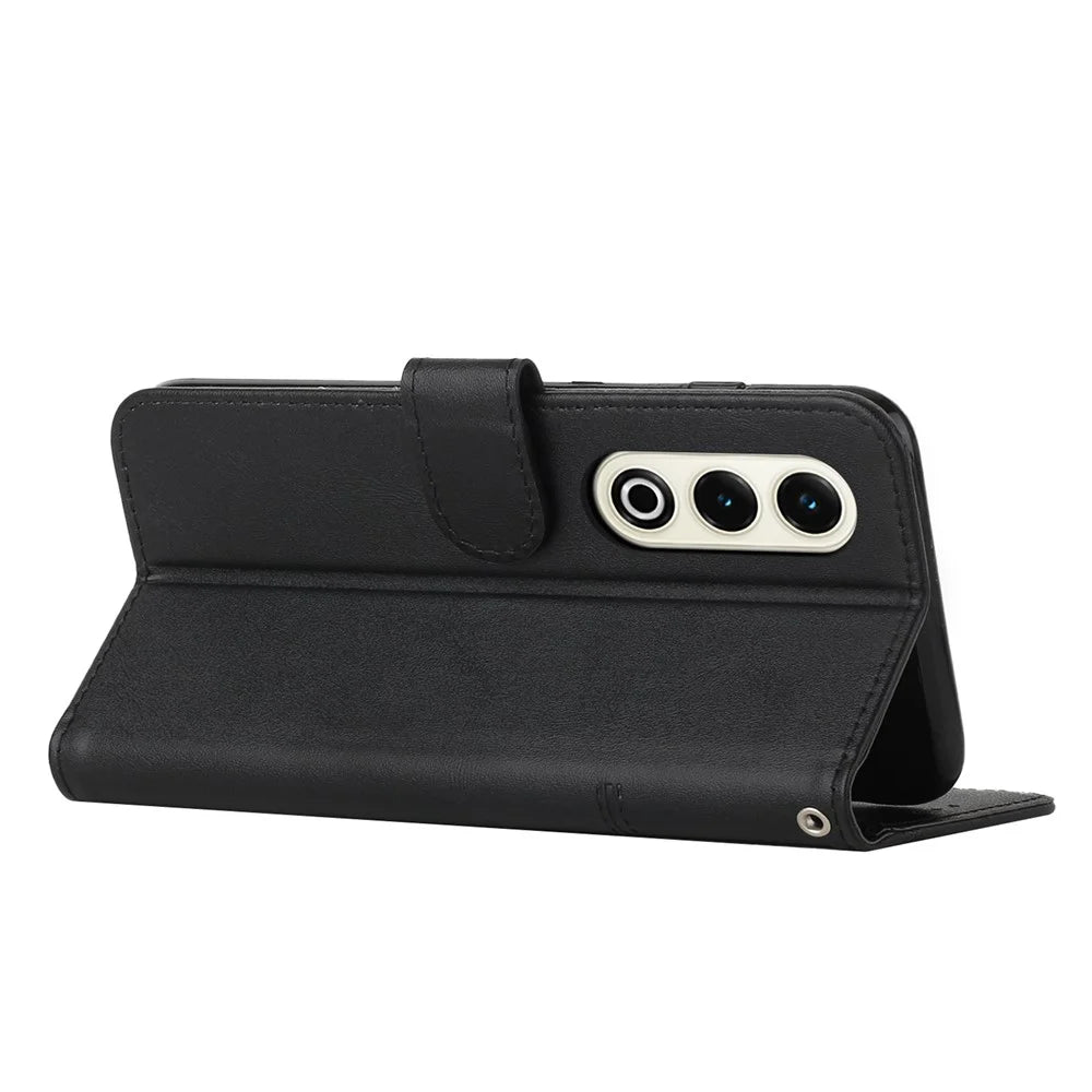 For itel S25 4G Case Leather Stand Protective Phone Cover - Black - 3