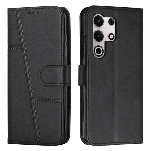 For itel S25 Ultra Case Leather Stand Protective Phone Cover - Black - 1