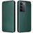 For Realme C75 4G Case Carbon Fiber Texture Drop-Proof PU Leather Phone Cover - Green - 1