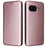 For Google Pixel 9a Case Carbon Fiber Texture Drop-Proof PU Leather Phone Cover - Rose Gold - 1