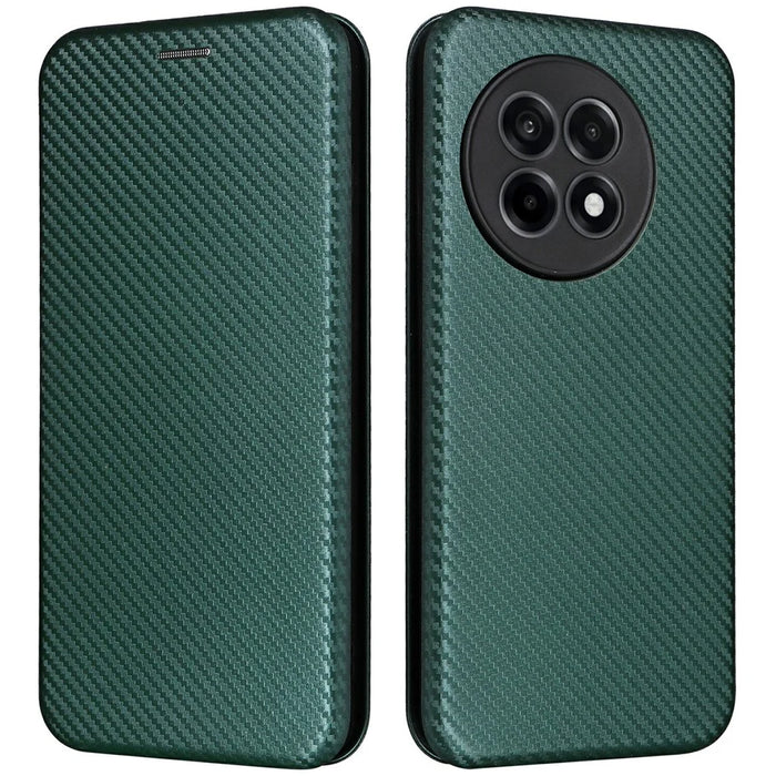 For OnePlus Ace 5 Pro 5G Case Carbon Fiber Texture Drop-Proof PU Leather Phone Cover - Green - 1