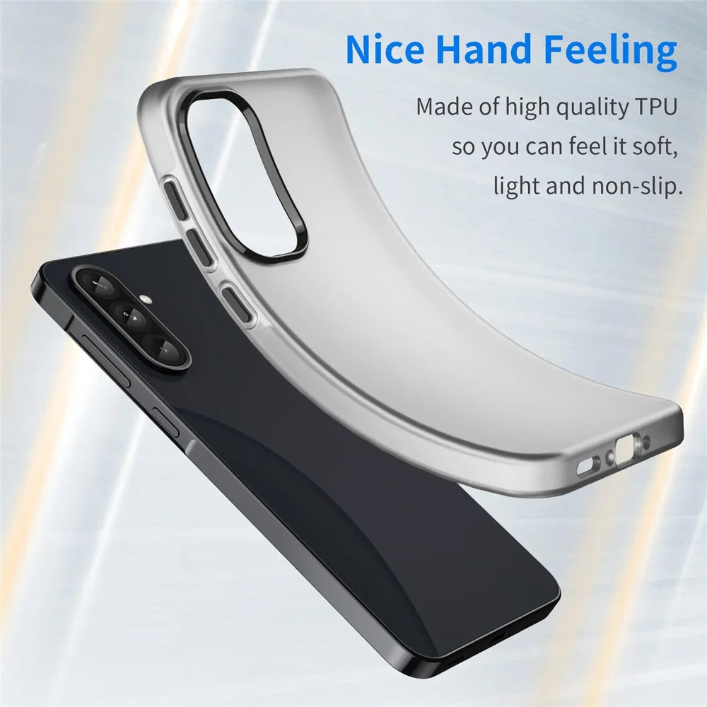 For Samsung Galaxy A36 5G / A56 5G Case TPU + PC Phone Back Cover Matte Translucent Design - Black - 4