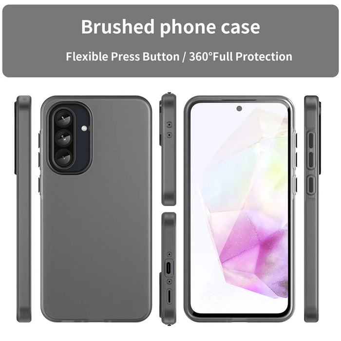 For Samsung Galaxy A15 4G / A15 5G Case TPU + PC Phone Back Cover Matte Translucent Design - Black - 3
