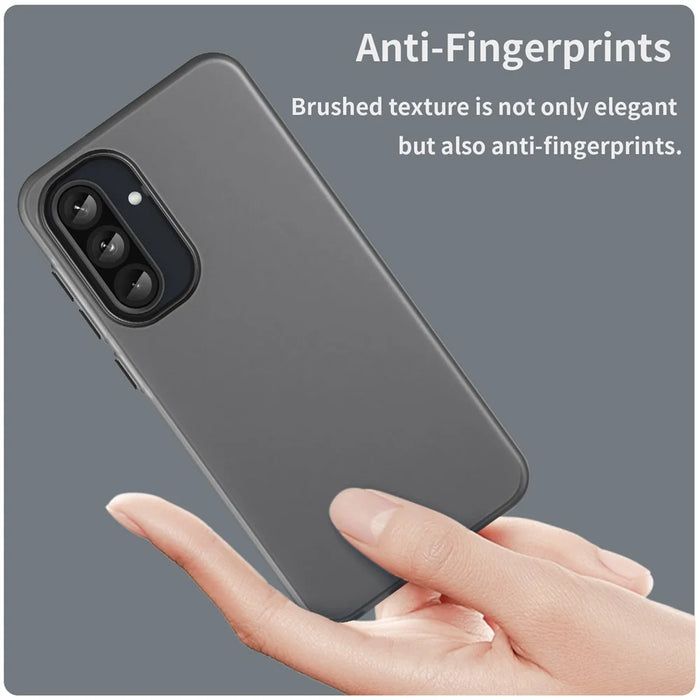 For Samsung Galaxy A15 4G / A15 5G Case TPU + PC Phone Back Cover Matte Translucent Design - Black - 5