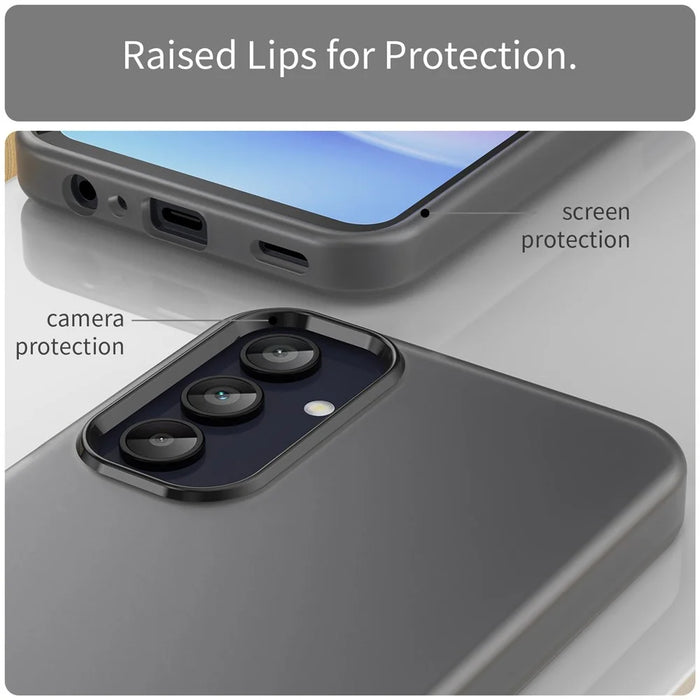 For Samsung Galaxy A15 4G / A15 5G Case TPU + PC Phone Back Cover Matte Translucent Design - Black - 6