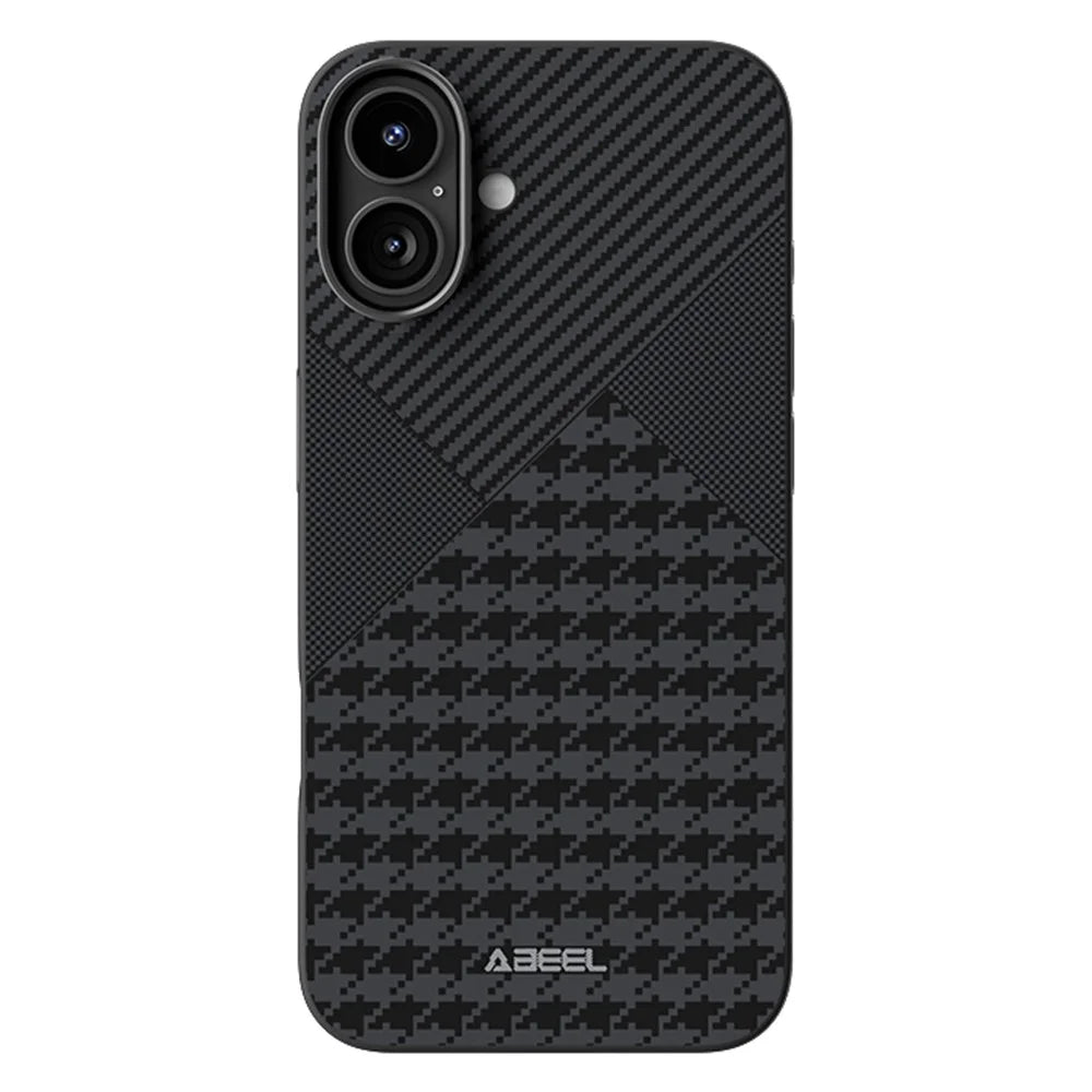ABEEL For iPhone 16 Case Compatible with MagSafe Micro-Embossing PC TPU Aluminum Alloy Leather Phone Cover - 1