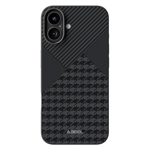 ABEEL For iPhone 16 Case Compatible with MagSafe Micro-Embossing PC TPU Aluminum Alloy Leather Phone Cover - 1