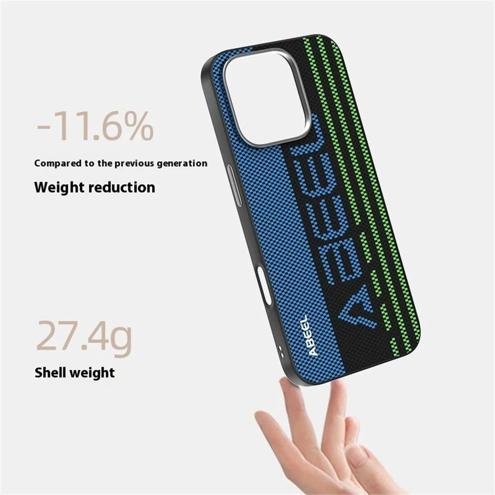 ABEEL For iPhone 16 Pro Case Compatible with MagSafe Micro-Embossing 6D Printed PC TPU Aluminum Alloy Leather Phone Cover - Outstanding No. 1 - 3