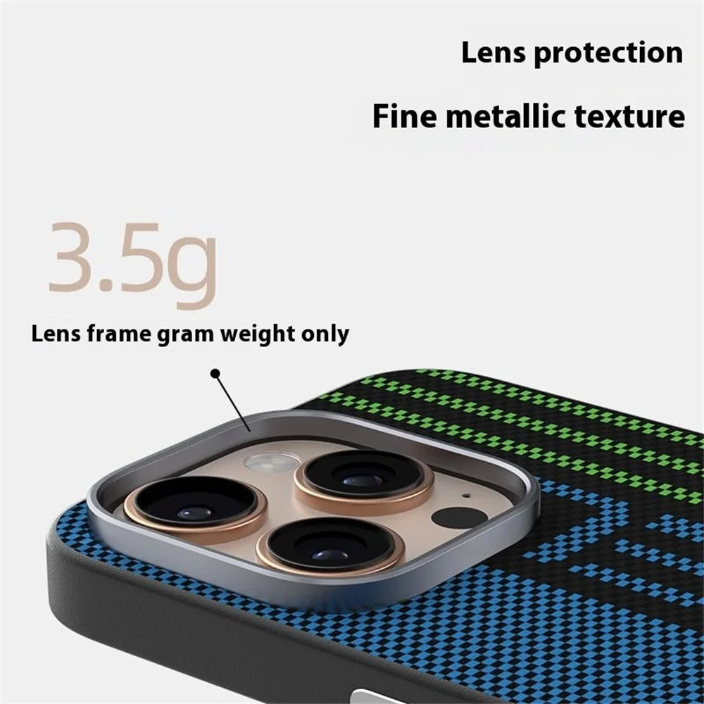 ABEEL For iPhone 16 Pro Case Compatible with MagSafe Micro-Embossing 6D Printed PC TPU Aluminum Alloy Leather Phone Cover - Outstanding No. 1 - 6