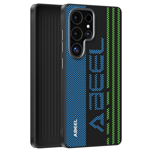 ABEEL For Samsung Galaxy S25 Ultra Magnetic Case Micro-Embossing 6D Printed PC TPU Aluminum Alloy Leather Phone Cover - Outstanding No. 1 - 2