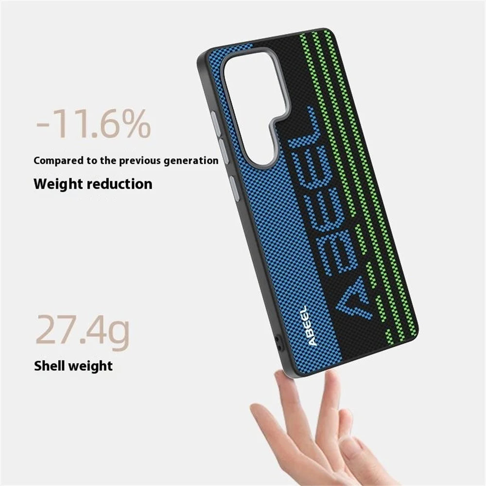 ABEEL For Samsung Galaxy S25 Ultra Magnetic Case Micro-Embossing 6D Printed PC TPU Aluminum Alloy Leather Phone Cover - Outstanding No. 1 - 3