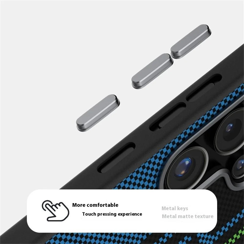 ABEEL For Samsung Galaxy S25 Ultra Magnetic Case Micro-Embossing 6D Printed PC TPU Aluminum Alloy Leather Phone Cover - Outstanding No. 1 - 5