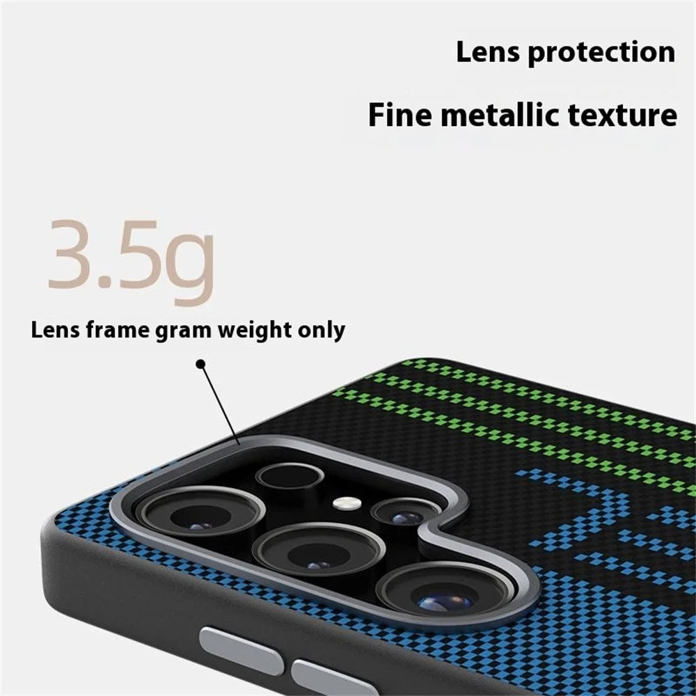 ABEEL For Samsung Galaxy S25 Ultra Magnetic Case Micro-Embossing 6D Printed PC TPU Aluminum Alloy Leather Phone Cover - Outstanding No. 1 - 6