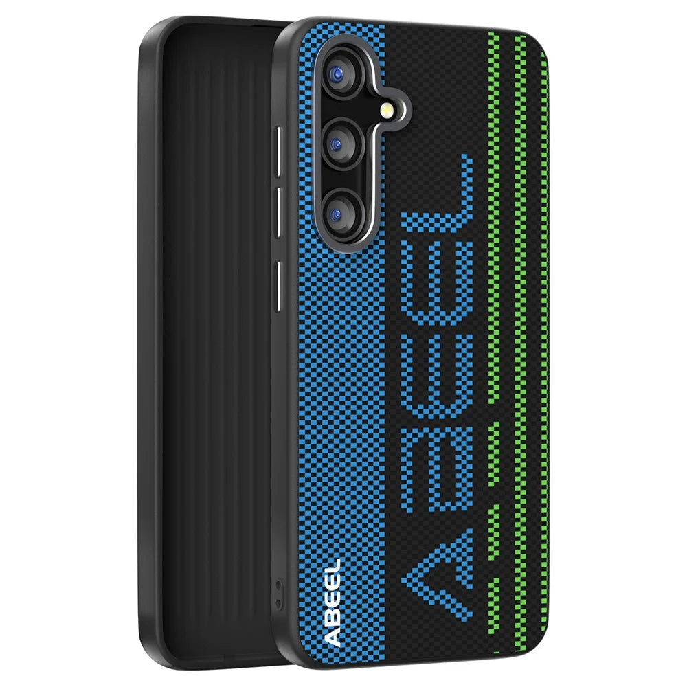 ABEEL For Samsung Galaxy S25 Magnetic Case Micro-Embossing 6D Printed PC TPU Aluminum Alloy Leather Phone Cover - Outstanding No. 1 - 2