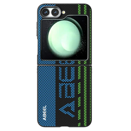 ABEEL For Samsung Galaxy Z Flip7 FE 5G / Z Flip6 5G Magnetic Case Micro-Embossing 6D Printed PC TPU Aluminum Alloy Leather Phone Cover - Outstanding No. 1 - 2