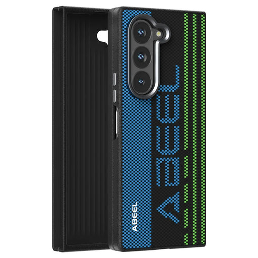 ABEEL For Samsung Galaxy Z Fold6 5G Magnetic Case Micro-Embossing 6D Printed PC TPU Aluminum Alloy Leather Phone Cover - Outstanding No. 1 - 2