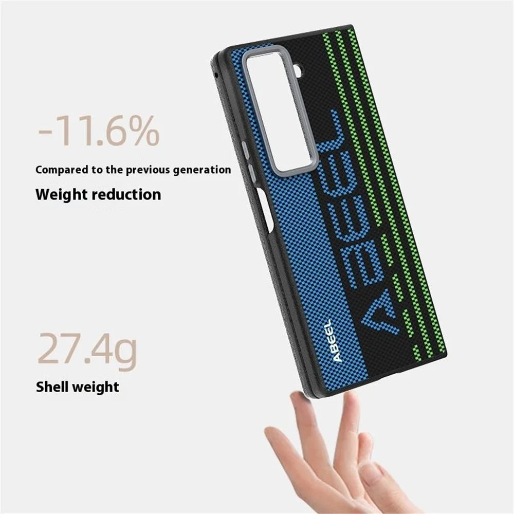 ABEEL For Samsung Galaxy Z Fold6 5G Magnetic Case Micro-Embossing 6D Printed PC TPU Aluminum Alloy Leather Phone Cover - Outstanding No. 1 - 3