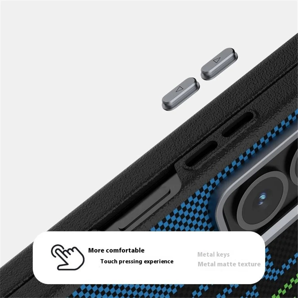 ABEEL For Samsung Galaxy Z Fold6 5G Magnetic Case Micro-Embossing 6D Printed PC TPU Aluminum Alloy Leather Phone Cover - Outstanding No. 1 - 5