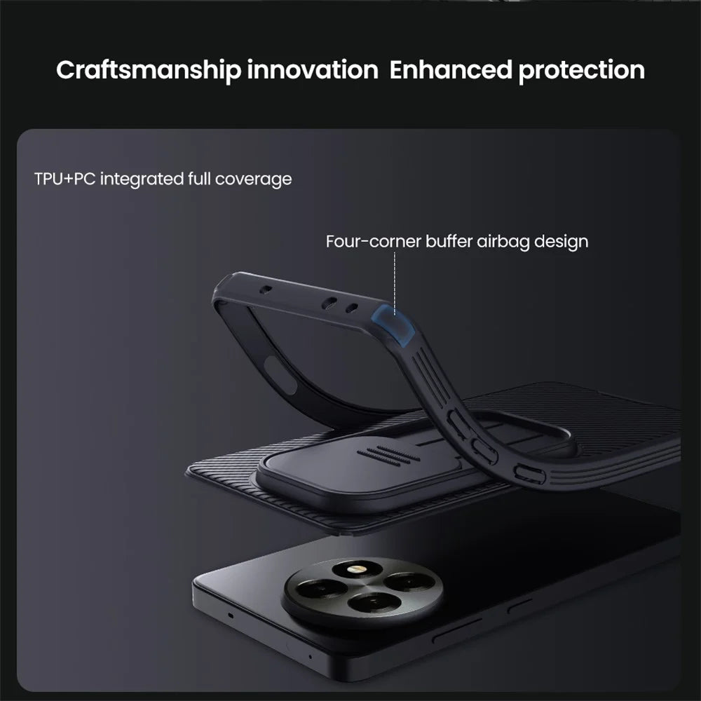 NILLKIN Camshield Pro Series for OnePlus Ace 5 5G  /  Ace 5 Pro 5G  /  13R 5G Case PC + TPU Slide Camera Lid Phone Cover - Black - 7