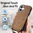 For iPhone 16 Plus Retro Leather Phone Back Cover with Adjustable Strap - Brown - 5