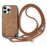 For iPhone 16 Pro Max Retro Leather Phone Back Cover with Adjustable Strap - Brown - 2
