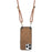 For iPhone 16 Pro Max Retro Leather Phone Back Cover with Adjustable Strap - Brown - 3