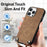 For iPhone 16 Pro Max Retro Leather Phone Back Cover with Adjustable Strap - Brown - 5