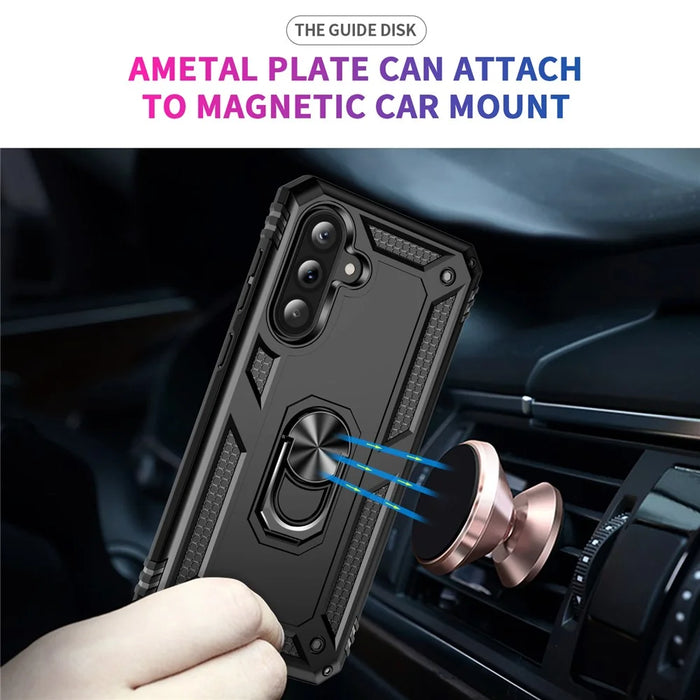 For Samsung Galaxy A56 5G Case PC + TPU Phone Cover with Kickstand - Black - 4