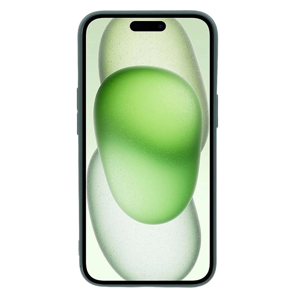 For iPhone 15 Plus Case Compatible with MagSafe Liquid Silicone Phone Cover with Tempered Glass Lens Protector - Green - 2