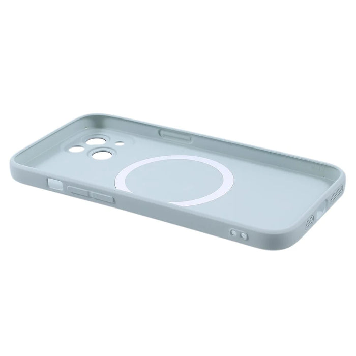 For iPhone 15 Case Compatible with MagSafe Liquid Silicone Phone Cover with Tempered Glass Lens Protector - Baby Blue - 4